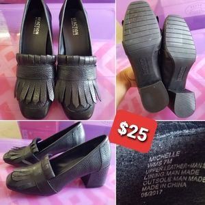 Black chunky heels, 7